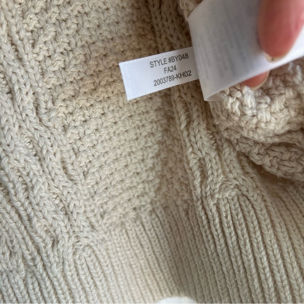 Cotton cable-knit crewneck fisherman sweater - Picture 8 of 8